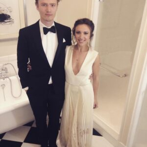 Esther Smith Instagram - BATH-TA with tall AND cool Edd Franklin. Last weeks BAFTA get-up styled by @unnye wearing beautiful Georgia Hardinge dress  #bafta2016 #elephant #bbc #bestbritishshortfilm #georgiahardinge #bathtub