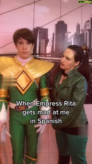 Ethan Fineshriber Instagram - I mean really. What’s she saying?! I want to know. @karlahernandez831 #ninjakidztv #ninjakidstv #ninjakid #ethanfineshriber #karlahernandez #ritarepulsa #powerrangers #mmpr #mightymorphinpowerrangers #powerrangerscosplay #greenranger #tommyoliver #greenpowerranger #empressrita #teamrita