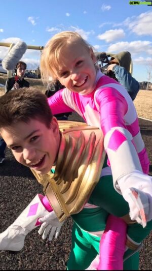 Ethan Fineshriber Instagram - Remember us?! @payton_delu @ninjakidztv #ninjakidztv #ninjakidstv #ninjakids #ninjakidz #paytondelu #paytonmyler #ethanfineshriber #utahyoutuber #utahyoutubers #powerrangers #mmpr #mightymorphinpowerrangers #pinkpowerranger #greenpowerranger #powerranger #powerrangerscosplay
