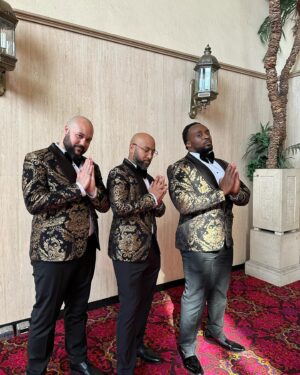 Ettore Ewen Instagram - Abundantly grateful to attend the @naacpimageawards as nominees for Outstanding Animated Short Film for “Bridges.” So grateful for this group of men and the journey we’ve shared building @ourheroesrock. And a special shout out to @kingtroi for styling us!