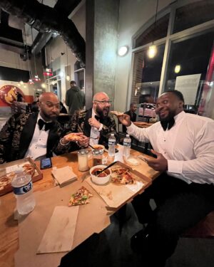 Ettore Ewen Instagram - Abundantly grateful to attend the @naacpimageawards as nominees for Outstanding Animated Short Film for “Bridges.” So grateful for this group of men and the journey we’ve shared building @ourheroesrock. And a special shout out to @kingtroi for styling us!