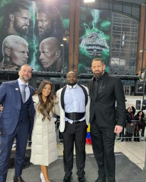 Ettore Ewen Instagram - In a different capacity than usual but blessed to be a part of another WrestleMania. 
Styled by @kingtroi. 
Still photo pics shot by @ericnoknees.