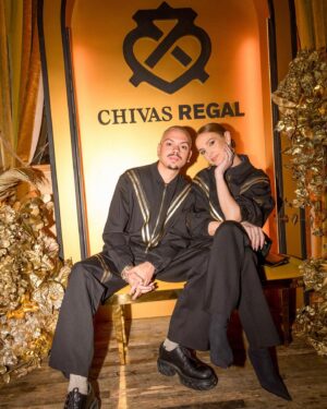 Evan Ross Instagram - Me and my beautiful Valentine @ashleesimpsonross celebrating power couples with our friends @cocorocha & @jamesedwardconran & @ChivasRegalUSA wearing our matching luxe tracksuits @FalguniShanePeacock.NYC #UnitedistheNewGold #ChivasPartner