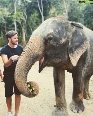 Evan Williams Instagram - Bucket list day.

Having some chats during feeding time with some majestic elephants in rehabilitation at an ethical sanctuary in Phuket. Many were rescues from work sites or entertainment and still bear the scars from years of mistreatment at the hands of profiteers. The way these sweet and gentle animals were cared for made my heart swell. They are a symbol of the sweeping grace of Nature. Looking into her intelligent eyes, I felt a deep rumbling, a conviction, “humans must do better, we are in a contract with the rest of the natural world, whether we acknowledge it or not”.