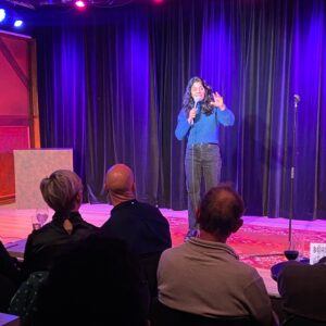 Evelyn Mok Instagram - And that was October’s Harva Comedy! Thanks so much to the comics, crowds and @2lang30 for two lovely nights of Swedish & English Stand-up that made my heart sing!

We’re back 16th November with Nisse Hallberg & Johannes Finnlaugsson! Get your tickets in the link in bio!