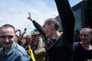 Evgeniy Maloletka Instagram - SUMY, Ukraine

Ukraine and Russia exchanged prisoners of war on Friday, each sending back 75 POWs in the first such swap in the past three months.

But as well sides swap bodies of their fallen soldiers. Ukraine returned 212 corpses, and Russia — 45.

The Ukrainians were returned on several buses that drove into the northern Sumy region. As they disembarked, they shouted joyfully and called their families to tell them they were home. Some knelt and kissed the ground, while many wrapped themselves in yellow-blue flags. 

They hugged one another, breaking into tears. Many appeared emaciated and poorly dressed.

Among those who were returned home to Ukraine on Friday was Roman Onyschuk, an IT worker who joined Ukrainian forces as a volunteer at the start of the Russian invasion. He was captured in March 2022 in the Kharkiv region. 

“I just want to hear my wife’s voice, my son’s voice. I missed his three birthdays,” he said. In the more than 800 days he spent in captivity, he never communicated with his family and he doesn’t know what city they are in now, he said.

“It’s a little bit overwhelming,” Onyschuk added.

Dmytro Kantypenko was captured on Snake Island in the Black Sea in the first days of the war. He was among those freed Friday and said he called his mother to tell her he was back in Ukraine. 

“I’ll be home soon,” he said, wiping away his tears. He learned that his wife had fled to Lithuania with their son. The Kantypenko family is from Izium in the Kharkiv region, which survived Russian occupation.

Kantypenko said the Russians woke him up in the middle of the night without any explanation, giving him a short time to change his clothes before they were on their way. 

Ukrainians with blue and yellow flags took to the streets and loudly welcomed their defenders home.

Text @h_arhirova 

#ukraine #russia #invasion #pow