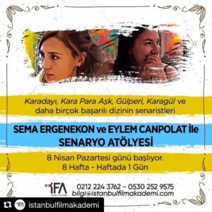 Eylem Canpolat Instagram - #Repost @istanbulfilmakademi with @get_repost
・・・
Karadayı, Kara Para Aşk, Gülperi, Karagül, Yer Gök Aşk, Lale Devri ,Melekler Korusun, Sıla ve daha birçok başarılı dizinin senaristleri Sema Ergenekon & Eylem Canpolat ile Senaryo Atölyesi 8 Nisan Pazartesi günü başlıyor.

https://www.istanbulfilmakademi.com/senaryo-egitimleri
8 hafta - haftada 1 gün - günde 3 saat

0212 224 3762 - 0530 252 9575
bilgi@istanbulfilmakademi.com