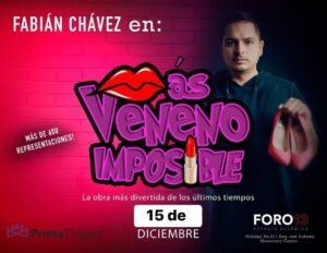 Fabián Chávez Instagram - ATENCIÓN MONTERREY‼️

La obra más exitosa, polémica y divertida está de regreso! 🎭

“Más Veneno… Imposible” 💋💄
(con más de 600 representaciones)

Única función, 15 de Diciembre.
Lugar: FORO 13 Espacio Escénico
Hora: 9:00pm

Boletos aquí:
https://foro13.primetickets.mx/mas-veneno-imposible

No te la puedes perder! 🐍