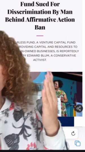 Fanny Veliz Grande Instagram - I try to keep it positive but this is BS. Recently a VC fund created to uplift businesses founded by women of color was sued for discriminatory practices. The worls is upside down #diversity #inclusion #latina #entrepreneur #vc #fearlessfund