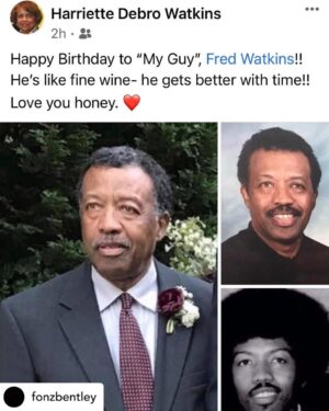 Faune Chambers Watkins Instagram - Happy Birthday Papa Fred! Love my Father in Love👑❤️🎉

Repost @fonzbentley Happy G day to my dad @fredfredwatkins A living epistle daily of Gods unconditional love. Thank you for everything. #PeepMyMomHighKeyMakingAMoveWithHerFacebookPost 🤣