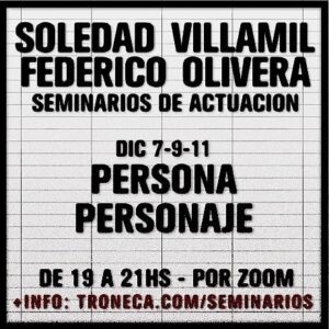 Federico Olivera Instagram - Hola qué tal. Espero que le lleves lo mejor posible en estos tiempos delirantes. Te cuento que junto a  Sole Villamil  vamos a hacer un seminario intensivo. El eje del trabajo va a estar focalizado en la búsqueda y definición de un  personaje.  Van a ser tres días. No hace falta tener experiencia previa. Si te interesa contactate con nosotros en www.troneca.com