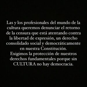 Fernando Guallar Instagram - Sin CULTURA no hay DEMOCRACIA.

#StopCensura
