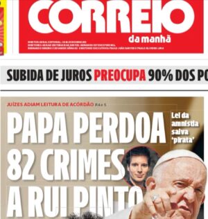 Fernando Rocha Instagram - Estão a ver mulheres? O papa que é um santo senhor, perdoou 86 crimes por causa de e-mails do Rui Pinto e vocês basta ver um crimezito no nosso watsapp e é logo o fim do mundo, sigam o conselho deste santo senhor.