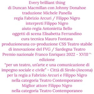 Filippo Nigro Instagram - 🅴🆅🅴🆁🆈
🄱🅁🄸🄻🄻🄸🄰🄽🅃
🆃🅷🅸🅽🅶
・・・
2022/2023
#everybrilliantthing