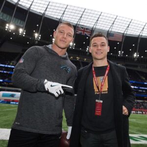 Finn Cole Instagram - Thanks for the show @nfluk - I’ll be back. @christianmccaffrey @panthers