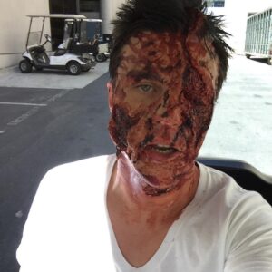 Finn Wittrock Instagram - Want to see something gross? Swipe right. And then watch @americancrimestoryfx which is now on @netflix to see how this happened to me, and to watch the work of the best makeup people in the business. (And a few other talented people as well).