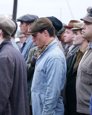 Finn Wittrock Instagram - In 1936, a German man, presumably identified as August Landmesser, was photographed refusing to perform a Nazi salute and crossing his arms in defiance.

Swipe to see behind-the-scenes photos of how this shot was recreated in #AvaDuVernay’s ORIGIN.

#ORIGINMovie is now playing in theaters. Get tickets at originfilm.com via the link in bio.
