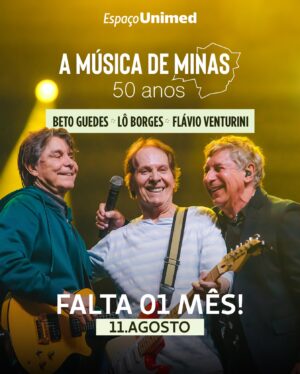 Flávio Venturini Instagram - A Música de Minas está de volta, São Paulo! Daqui a 1 mês, Lô Borges, Flávio Venturini e Beto Guedes celebram o Dia dos Pais com mais um show imperdível em São Paulo. 

Dia 11 de agosto, Dia dos Pais, você vai curtir os maiores hits do Clube da Esquina AO VIVO no Espaço Unimed. ❤️

🎫 Garanta já seu lugar em espacounimed.com.br.