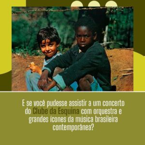 Flávio Venturini Instagram - 🎟️ Ingressos à venda pelo Eventim! Link na bio.

O Clube da Esquina é um dos movimentos musicais mais importantes do Brasil e do mundo. Mas foram raros os shows ao longo dessas cinco décadas com a presença de inúmeros membros fundantes e amplo repertório em diálogo com gravações de estúdio. 

🎶 E se você pudesse assistir isso com orquestra e, de quebra, tendo como convidados alguns dos principais artistas da música brasileira? Aguardem.

👉 Siga para saber mais