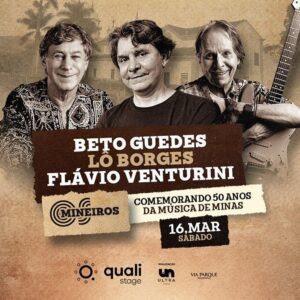 Flávio Venturini Instagram - Alô, Rio de Janeiro!
Dia 16/03 eu Lo e Beto estaremos com vocês no Qualistage.
Marque aquele amigo que adora MPB e música mineira para curtir essa noite.

📌Agenda completa no link da bio.