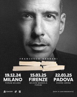 Francesco Gabbani Instagram - Hey, abbiamo una comunicazione per voi! 📢🐴

Le prevendite per i concerti al Nelson Mandela Forum di FIRENZE del 15 marzo 2025 e alla Kioene Arena di PADOVA del 22 marzo 2025 sono aperte ora!

🎫 Biglietti su @ticketone.it e nei punti vendita abituali
Link in bio e nelle stories

#FrancescoGabbani #Tour2025  @artistfirst @ma9promotion @bmgitaly
Ph @danielebarracodotcom