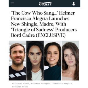 Francisca Alegría Instagram - *MADRE* 

Empiezo un nuevo camino con Cristóbal Güel, Gabriela Roses @gabyroses y Fernanda Urrejola @ferurrejola 

Hace unos años comenzamos con la idea de formar MADRE, una productora audiovisual que se comprometa a desafiar normas hegemónicas. Queremos apoyar/desarrollar proyectos que provoquen reflexión y susciten conversaciones significativas. Reconocemos que la representación y la diversidad importan.  Queremos retratar las complejidades, matices, experiencias e identidades que a menudo pasan desapercibidas o son incomprendidas.

Nuestra filosofía va por delante y detrás de la cámara. Estamos comprometidxs con el fomento de un entorno creativo colaborativo, integrador y empático. 

Gracias a TODAS las personas que me han apoyado y enseñado — familia, amigxs, colegas. Sin ustedes, sin ver otros ejemplos que buscan crear un entorno más sano, no estaría materializando los valores que me son tan fundamentales hoy. 

Por último, gracias Mamá y todas las Madres que me inspiran con su infinito poder de contención. 
… 

I start a new path with Cristóbal Güel, Gabriela Roses and Fernanda Urrejola.

A few years ago we started with the idea of forming MADRE, a production company committed to challenging hegemonic norms and inspire action. We want to support/develop projects that spark meaningful conversations. We recognize that representation and diversity matter. We want to portray the complexities, nuances, multifaceted experiences and identities that often go unnoticed or misunderstood.

Our philosophy goes in front of and behind the camera. We are committed to fostering a collaborative, inclusive and empathetic creative environment. 

Thank you to ALL the people who have supported and taught me - family, friends, teachers, colleagues. Without the learning I have had, without seeing other examples that seek to create a healthier environment, I would not be realizing the values that are so fundamental to me today.

Thank you @variety and #annamariedelafuente for giving us the space:

https://variety.com/2023/film/news/francisca-alegria-fernanda-urrejola-bord-cadre-1235699574/

#madre #madrecontent #latinxfilms