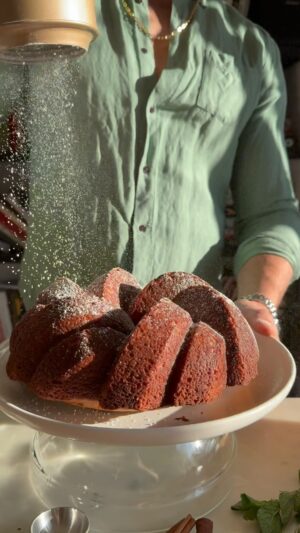 Franco Noriega Instagram - Ingredients:

1/2 cup almond butter 
2/3 cup sugar 
1/2 cup virgin coconut oil gently warmed to liquefy
1 1/2 cups all-purpose flour 
1 teaspoon baking powder 
1 teaspoon Diamond Crystal kosher salt
1/2 teaspoon baking soda
1/4 teaspoon ground cardamom
2 large eggs
1.5 cup mashed RIPE bananas
1/2 cup plain whole milk Greek yogurt 
1 teaspoon vanilla extract

Preparation

Preheat Oven at 375F
1. Mash The Bananas
2. Mix half of the coconut oil with the almond butter
3. Beat the eggs and the sugar until fluffy, incorporate the bananas, almond butter, coconut oil and yoghurt 
4. Mix The Dry Ingredients and fold the wet Ingredients
Bake for 35/40min

Enjoy! 🍌