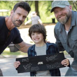 Frank Grillo Instagram - #TBT.  #BOSSLEVEL. Me , little me @not_rio_grillo and writer / director extraordinaire #Carnahan. We have exciting news about the film about to pop out any second. Stand by. @warparty_films #herewego @hulu 😎#CAA
