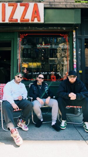 Frank Pinello Instagram - Nothing but love for @chaseandstatus @bestpizza33 Drum and Bass, ravers, pizza, skaters, under the Brooklyn bridge, blessed to be part of it, proper moments, one love boys. Who wants to see us do this shit again?!