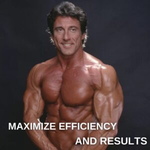Frank Zane Instagram - Concerning the duration of each workout, it shouldn’t be longer than one hour. If you are using lighter weights, you can rest less between sets. Don’t waste time daydreaming or talking between sets and you’ll be done in less than an hour, I do my abbreviated sessions in 45 minutes. You can too. Learn more on frankzane.com