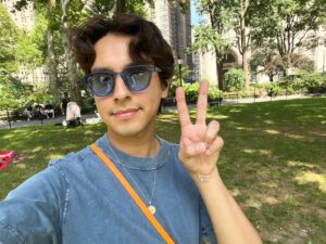 Frankie A. Rodriguez Instagram - This photo was taken an hour before my life changed forever. While Joe and I walked home from our afternoon coffee run I heard the words “rolling.” I turned, and there stood Cynthia Nixon filming a scene for And Just Like That. My heart swelled. I levitated. And as I stood there with 50 other strangers watching like we were at a zoo, I couldn’t help but think, “you’re exactly where you’re supposed to be.” I feel like my entire life led up to that moment. And now every time I watch that scene, I’ll know I was there. I was a part of history. I was (technically) in an episode of And Just Like That. 🩷