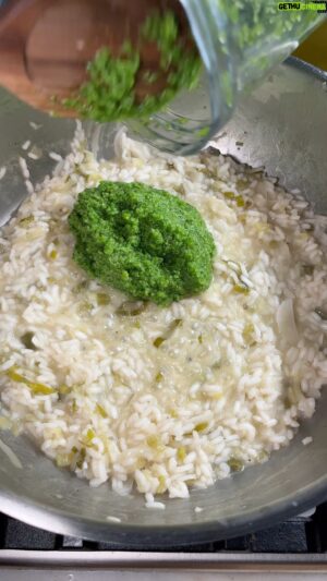Frankie Celenza Instagram - This is probably the last week you can make a great asparagus risotto due to the end of the season - so go make it happen! I have the recipe written in my bio if you like to follow written instructions