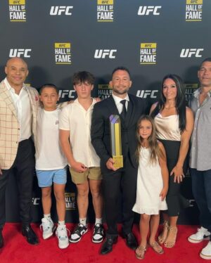 Frankie Edgar Instagram - Still reeling from last weekend in Las Vegas! UFC Hall of Famer, can’t believe it went this fast, feels like yesterday heading to Vegas to fight at UFC 67. I’m so blessed to be able to share this honor with my friends and family who were with me from the beginning always by my side, always supporting me. I owe you all so much and I’m incredibly grateful to have you all in my life. #IronArmy #Fe