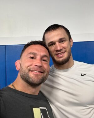 Frankie Edgar Instagram - Great morning on the mats @nickcatonemma what an amazing experience for my boys, being around greatness like this is priceless. All these guys are nothing but class and have been so gracious to me and my family feeling very blessed and fortunate to live this life 🙏🏼 @aliabdelaziz @khabib_nurmagomedov @islam_makhachev @bullyb170 @putthegunsdowntaylor @usman_nurmagomedov