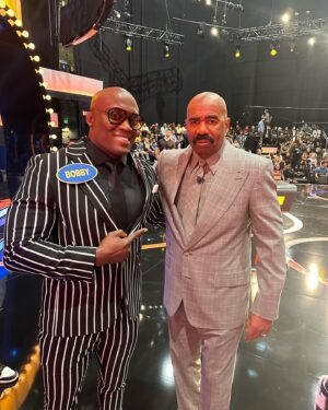 Franklin Lashley Instagram - Such a great weekend.  I had the opportunity to play the Family Feud and meet Steve Harvey. Since I was meeting Steve Harvey I had to up my suit game.😂. Steve approved and we had some good laughs.  Today was a great day.  Blessings 🙏🏾

#familyfeud#steveharvey#wwe
