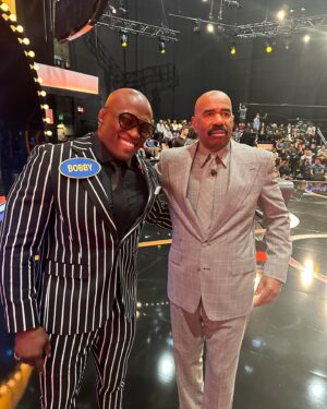 Franklin Lashley Instagram - Such a great weekend.  I had the opportunity to play the Family Feud and meet Steve Harvey. Since I was meeting Steve Harvey I had to up my suit game.😂. Steve approved and we had some good laughs.  Today was a great day.  Blessings 🙏🏾

#familyfeud#steveharvey#wwe