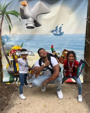 Franz Drameh Instagram - The greatest  Father’s Day present I could have ever received! To spend time with the clones. And what better place to do so than @legolandwindsor happy Father’s Day everyone!! Ps look at little man’s face on the ride 🤣🤣🤣