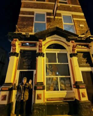 Fred Armisen Instagram - Liverpool, with my friend @pieofthemonth (we figured out that we first met 35 years ago!) We tried to recreate the cover of “Sentimental Journey” by @ringostarrmusic. There was a van parked out front, so this is the best angle we could get. Liverpool is such a beautiful city, especially along the Royal Albert Dock. 🇬🇧