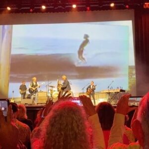 Fred Armisen Instagram - @americaband in Los Angeles. This song and those films on that screen in a screen is how I think of California. The main inspiration for The Blue Jean Committee.