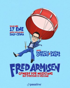 Fred Armisen Instagram - Santiago, Chile! 🇨🇱 Monday 8pm. Lunes 17 de Enero. Con @fabriziocopano y @pobrecabra. 
Este show contiene segmentos tanto en inglés como en español. @centroartealameda @passline_oficial  @valisguitars art by @visuartstudio.cl