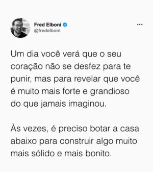 Fred Elboni Instagram - Seus sofrimentos não são um vilão ☺️