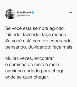 Fred Elboni Instagram - Equilíbrio é o caminho…