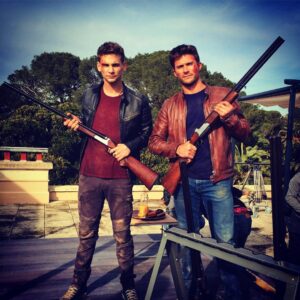 Freddie Thorp Instagram - Bang bang!! 😲🔫 #GunsAreBad #Overdrive @scotteastwood