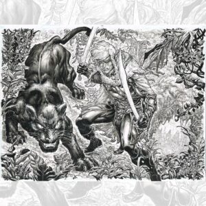 Freddie Williams II Instagram - Drizzt Do'Urden and Guenhwyvar Ink Wash commission from 2021