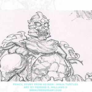 Freddie Williams II Instagram - Pencil study from the cancelled HeMan/TMNT Crossover that almost was.
Let me know who you’d like to see me sketch in the comments below!
If you’re into this kind of sketch work, check out the original art section of my website: www.freddieart.com