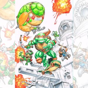 Freddie Williams II Instagram - It's TURTLE TUESDAY!! TMNT Saturday Morning Adventures Issue 4 Cover E Incentive Variant Cover