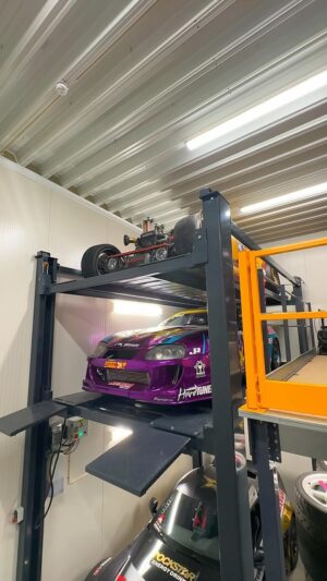 Fredric Aasbø Instagram - Got Hunter and myself an early Christmas gift: A three car lift! 

This new addition to the storage unit is a good one… An @efmotoras F25 lift, which allows stacking three cars on top of each other. Perfect for 6 meter (20 feet) ceiling height! I’ll show you how we built it over the next couple of days. I think this setup is ideal for these @lagerseksjoner 72 square meter units that are so popular here in Norway. There’s also the F26 lift, for slightly lower ceilings.

A big thanks to @drivlinjeogracingspesialisten, @krogstadanders and @toyotamhnorway for helping with the install!

#EFMotor #TechLift #TeamToyota