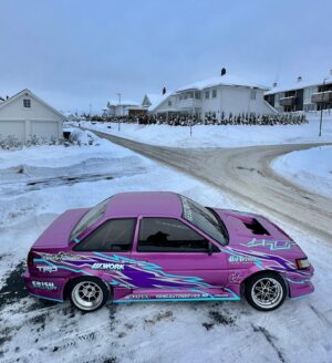 Fredric Aasbø Instagram - And here it is - my new project car! Japanese import, right hand drive, AE86 Toyota Corolla Levin Coupe!

Big plans for this one. I bought it as a roller from Norwegian hachiroku mastermind @fotogene_tole, and the goal is to do tandems with him in his Trueno… I plan to keep the basic livery the same, but adjust with correct logos and details. 

Wait till you see the engine we’re building for this one 😃

#Hachiroku #OldSkool #TeamToyota