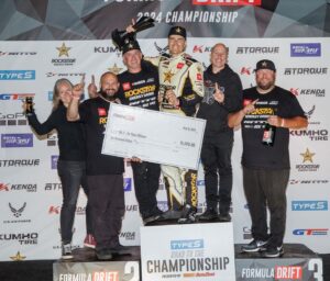 Fredric Aasbø Instagram - It’s a win!! I love this track, the people, the southern hospitality and the battles we got to do tonight. So insane! Us in first, @simenolsendrifting in second and @jamesdeane130 in third. Hard fought!

#TeamToyota @rockstarenergy @nittotire @eneosusa @larry_chen_foto