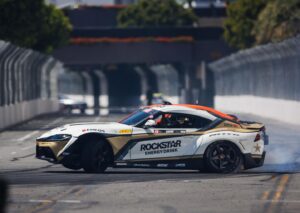 Fredric Aasbø Instagram - First laps on track in Long Beach during Media Day! New @rockstarenergy livery for the #TeamToyota GR Supra on @nittotire, and we’ve worked on finding more front grip. Car felt great! The team has done a great job. Excited for the weekend!

#PapadakisRacing #FDLB @larry_chen_foto